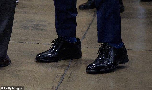 The Secretary of State's footwear caused a stir online after appearing to be on the larger side, with a noticeable gap between his heel and the back of the shoe on Capitol Hill on January 7