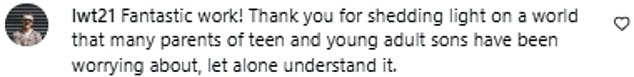 Sharing their thoughts on Louis's latest depp-dive documentary, concerned parents wrote in the comments: 'Watching this now and I am speechless'