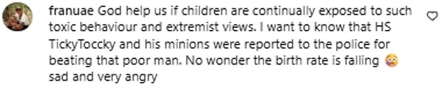 Elsewhere viewers branded the men studied in the documentary 'disgusting and dangerous' as they claimed their behavior was 'insecurity amplified to terrifying levels'