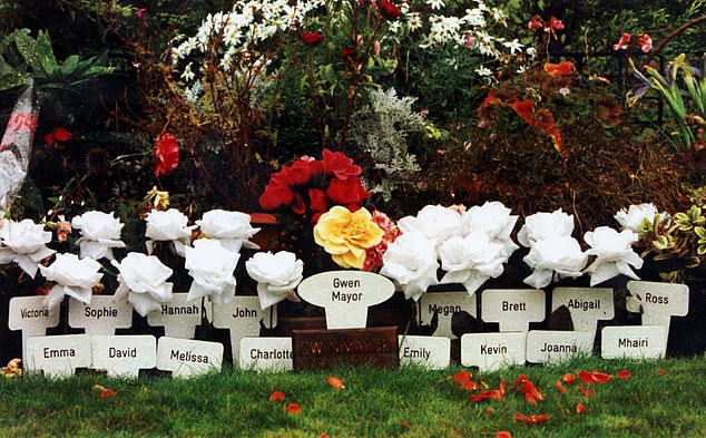 The gym was replaced by a memorial garden, while a memorial was also built at a cemetery