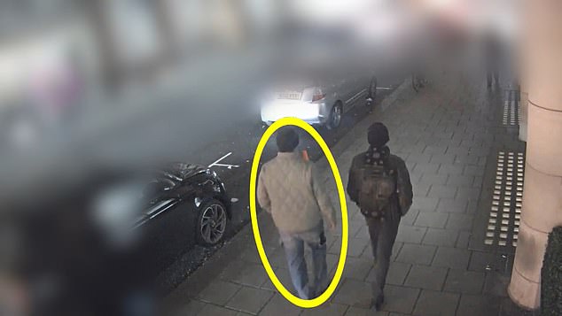 Sellaoui (circled) lurked outside the restaurant until the tourist left and then trailed him as he walked towards Green Park station. The thief was joined by a waiting accomplice on the way before he attacked the watch owner on a quieter corner