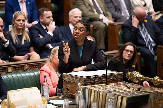 Kemi Badenoch (pictured at Prime Minister's Questions) warned Sir Keir six times that now was not the time to press ahead with plans to pile higher costs onto drivers
