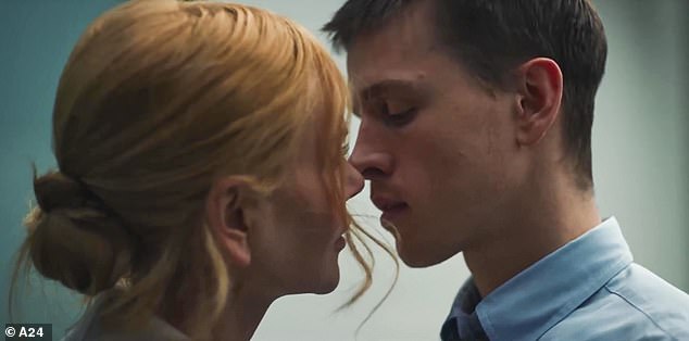 Kidman, who has done a number of raunchy projects in recent years like the 2024 film Babygirl, said that bad breath is a total 'deal-breaker' for her regardless of how 'gorgeous' the guy is; seen with co-star Harris Dickinson in Babygirl