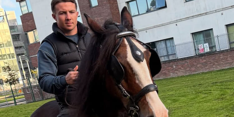 Irish boxing star Pierce O'Leary reveals riding his horse and carriage is his escape... with pet Patsy a local celeb