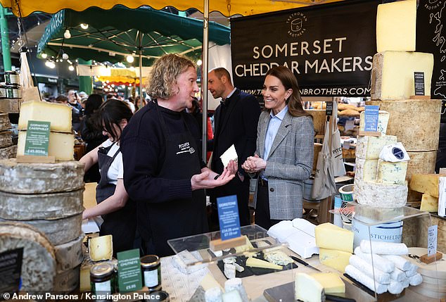 Prince William and Kate visit the Trethowan Brothers cheese stall at Borough Market today