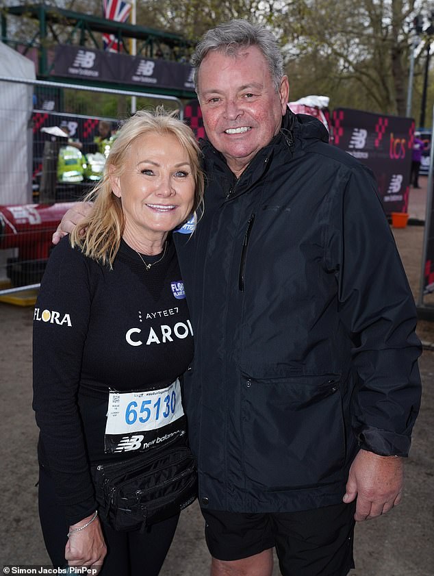 Mark Wright Sr with wife Carol at the London Marathon. The pair have been married for 42 years