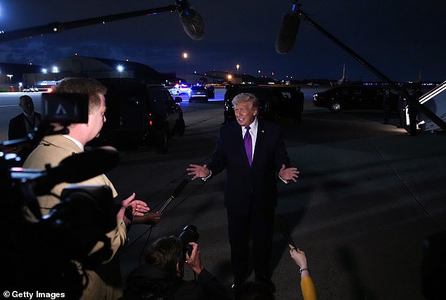 Trump told reporters that the West Coast Iranian drone threat was 'being investigated,' adding: 'We have a lot of things happening, and all we can do is take them as they come'
