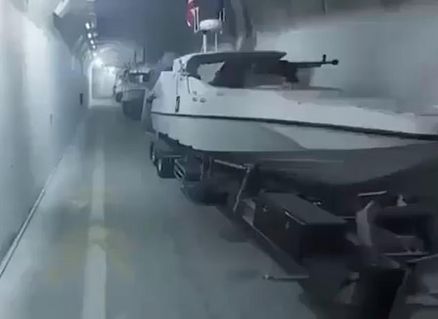 Iran has published footage of underground tunnels stocked with naval drones, anti-ship missiles and sea mines