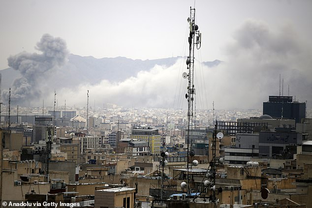 Smoke rises after airstrikes in Tehran, Iran on March 13, 2026. Successive explosions were heard across the Iranian capital Tehran on Friday, amid continuing regional tensions following US and Israeli strikes on Iran