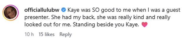 He pals were quick to show their support