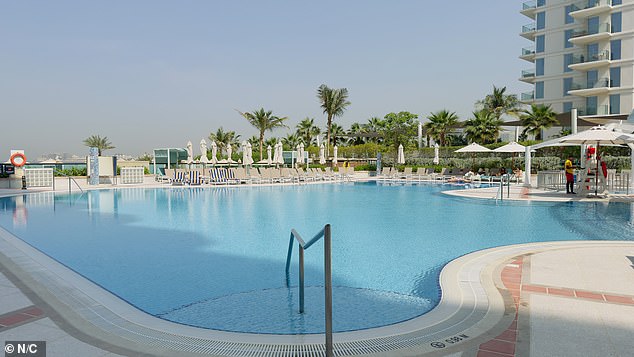 Beach bars, sun loungers, swimming pools and the sandy coastline remained unspoiled as residents continue to reel from Iranian attacks