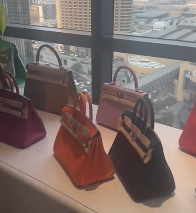 Ms Sullivan has posted on social media about the finest shopping experience with shots of these expensive handbags