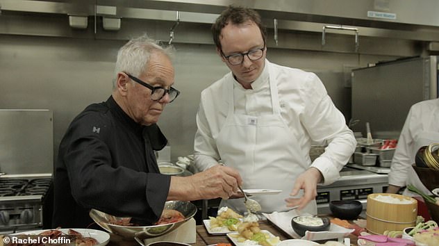 Puck plating a dish of fish and chips with a jalapeno flair that Daily Mail got to try