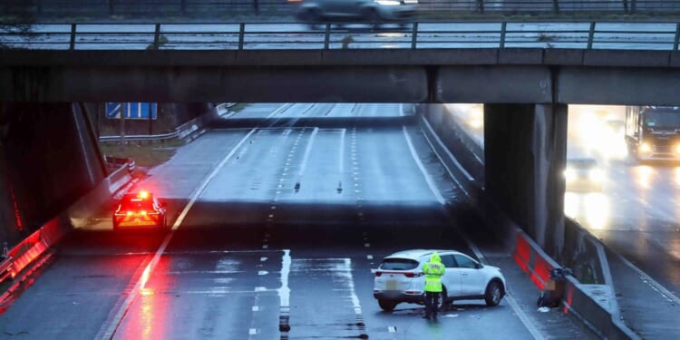 Major motorway closes after motorbike crash as air ambulance rushes to scene and drivers stuck in delays