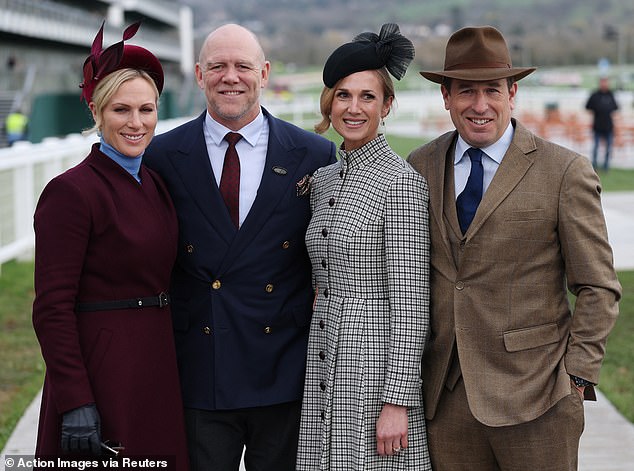 From left to right: Princess Anne's daughter Zara Tindall with her husband Mike Tindall alongside her brother Peter Phillips and his girlfriend Harriet Sperling