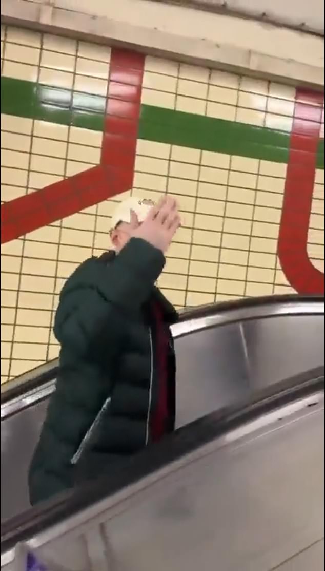 Mr Bourne appeared to goad Mr Lucas, asking, 'You don't like what I'm wearing, do you?' - referring to his keffiyeh