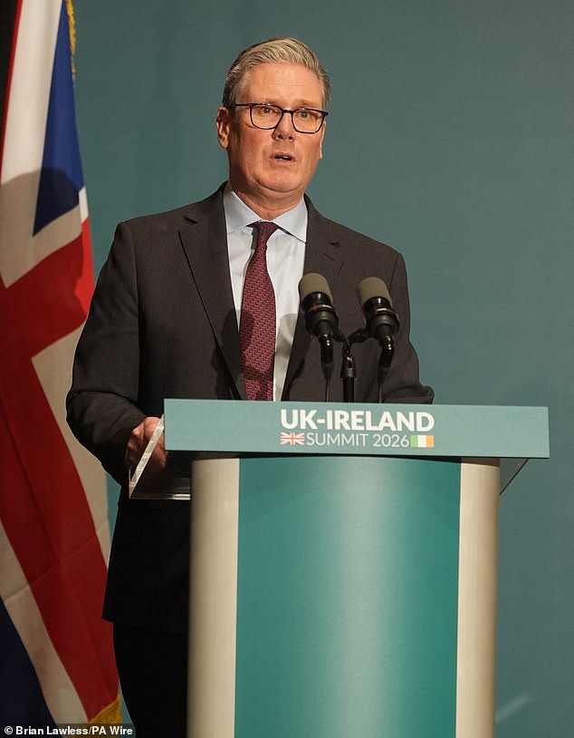 Britain's Prime Minister Keir Starmer has been criticised for his limp response to the Iran crisis, (Pictured: Britain's Prime Minister Keir Starmer takes part in a meeting with the UK-Ireland Youth Forum Advisory Group, during his visit to Cork, Ireland, on March 12, 2026)