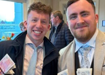 Luke Littler flashes wad of cash after another Cheltenham win as darts star's betting hot-streak continues