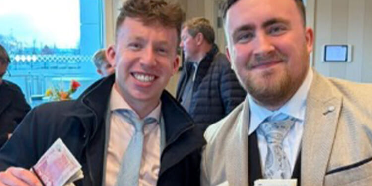 Luke Littler flashes wad of cash after another Cheltenham win as darts star's betting hot-streak continues
