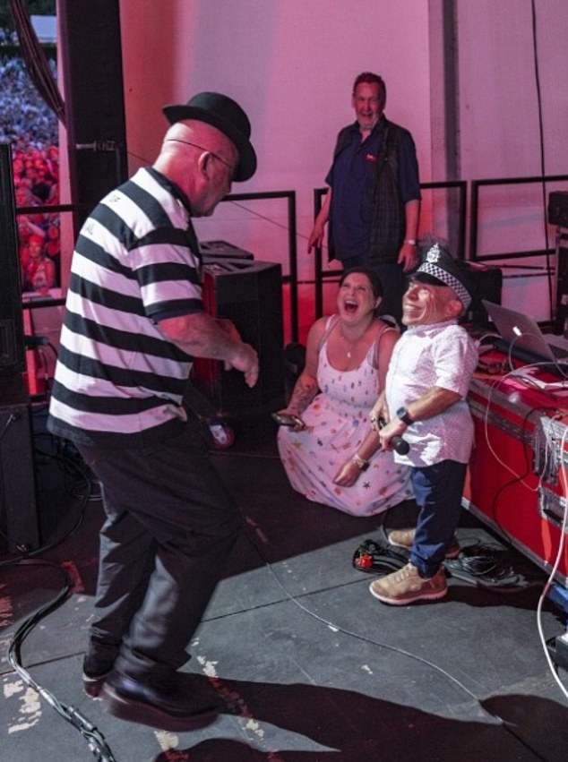 The pair were also seen together having a giggle backstage at a Madness concert at the Eden Project