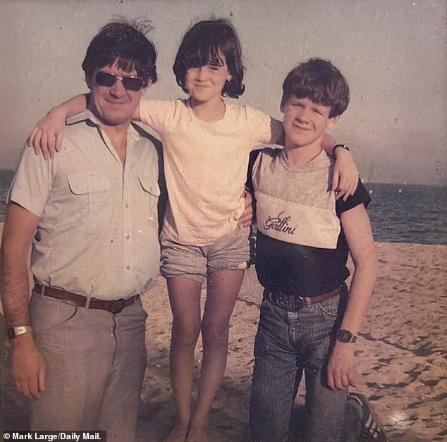 Mr Marston with his daughter Jo and son Neil. The family's older children, Neil, 16, and Andrea, 13, were weekday borders at a British school in Paris, while Jo had settled into a local primary and was already bilingual