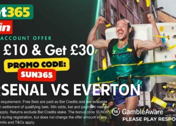 Score £30 bonus for Arsenal vs Everton