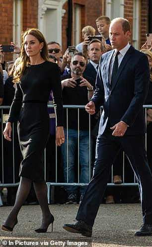 William and Kate appeared sombre