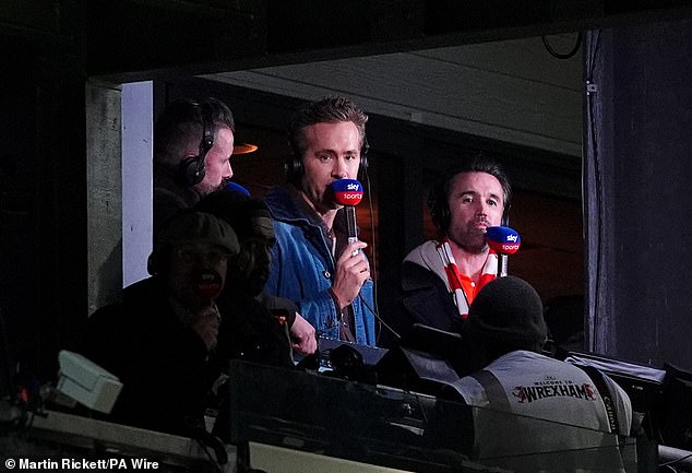 Ryan Reynolds and Rob McElhenney were allowed to commentate on their 2-0 win over Swansea on Sky Sports Football