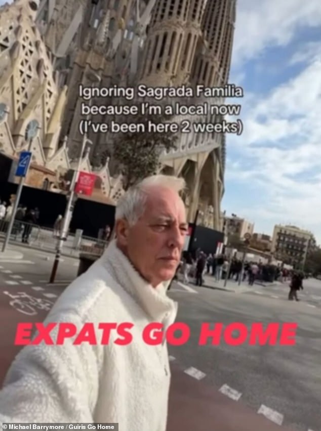 A group protesting 'overtourism' in Spain posted Barrymore's video overlaid with the caption