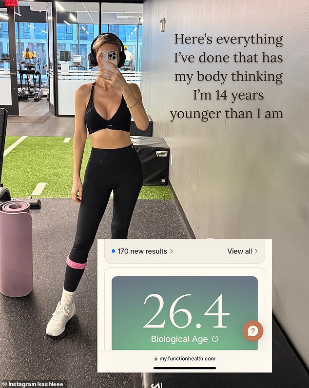 Kashlee said she uses two main methods to track her progress: physiological blood biomarker testing and molecular DNA methylation (epigenetic) testing