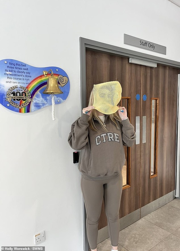 Ms Worswick 'rang the bell' in August 2024, a tradition marking the end of cancer treatment - but in early 2025 she began struggling with her hearing, and a doctor told her it had grown back again
