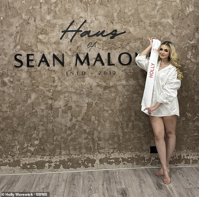 Ms Worswick was a finalist at the Miss England pageant where she represented her hometown of Macclesfield in November last year