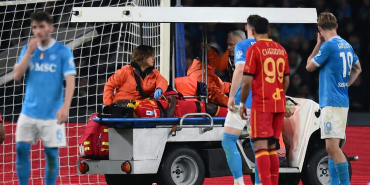Terrifying scenes as Lecce star Lameck Banda collapses on the pitch during Serie A clash with Napoli