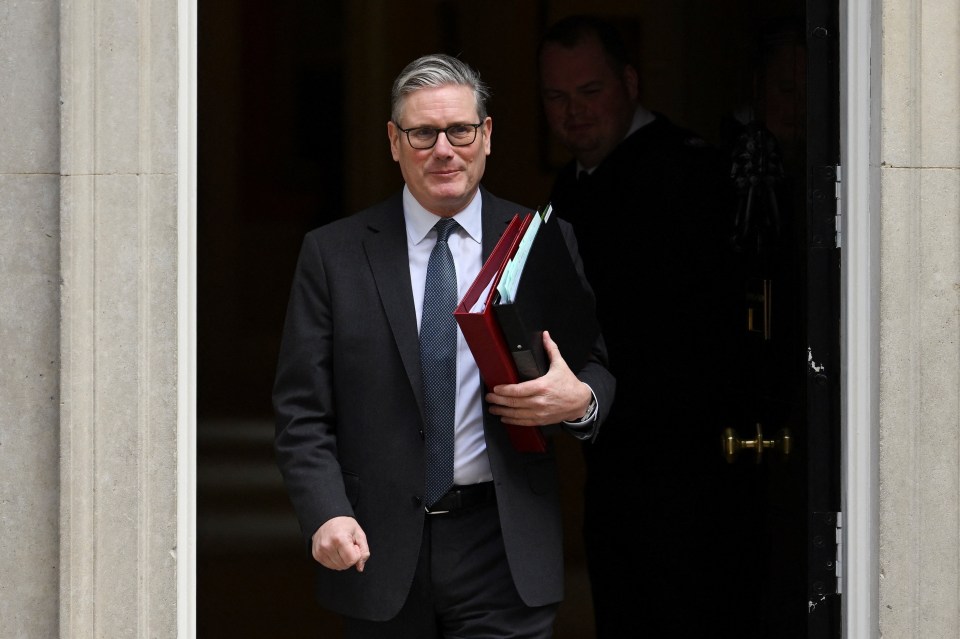 British Prime Minister Keir Starmer leaves 10 Downing Street in London