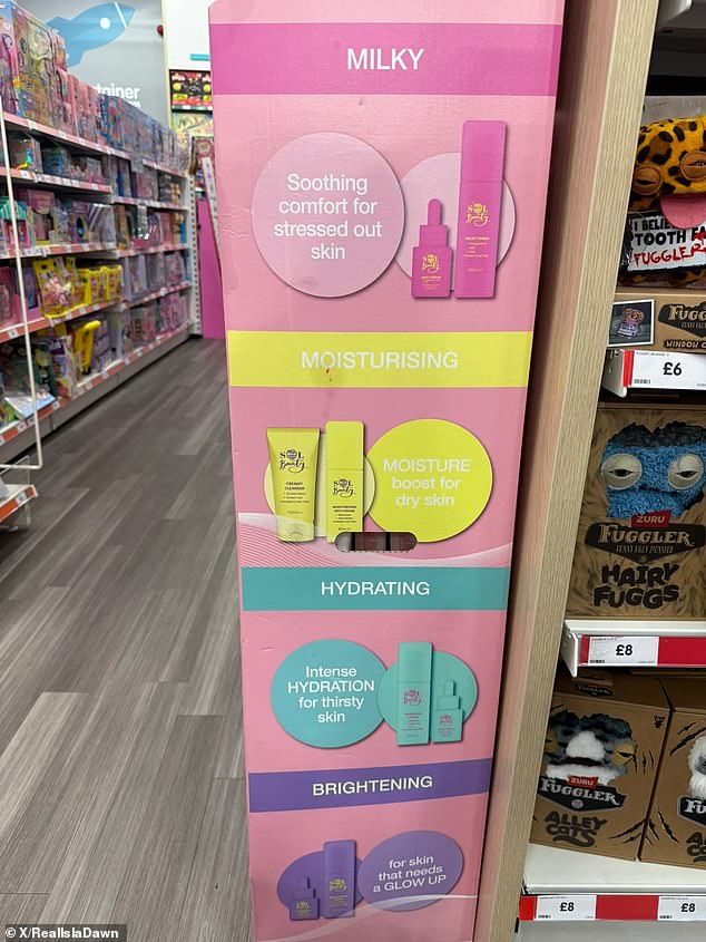 The items, which are available at the children's retailer in stores and online, aim to give kids a 'natural glow up' as part of a four-step skincare routine