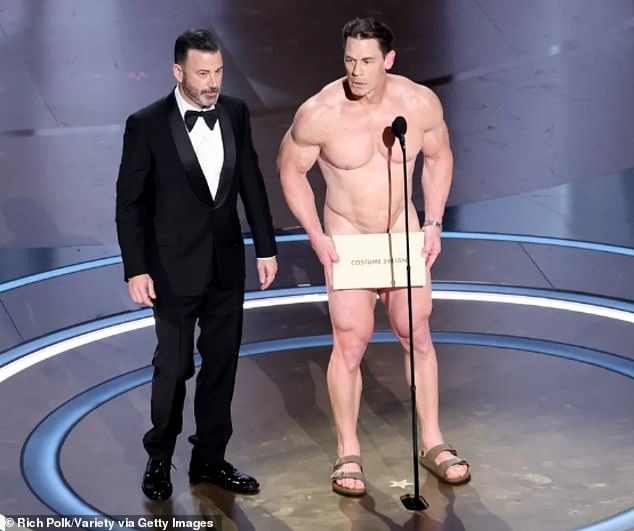 At the 2024 Oscars - which was 50 years later - host Jimmy Kimmel and John Cena coordinated another streaker moment