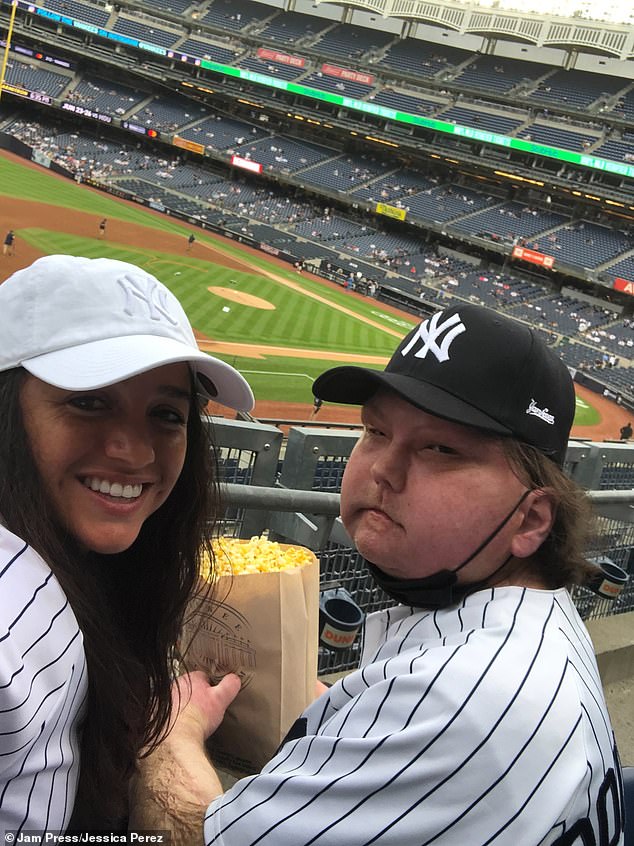 Now at 27, DiMeo (pictured above with his wife, Jessica) is working on getting back to daily life and has written a memoir about his experience