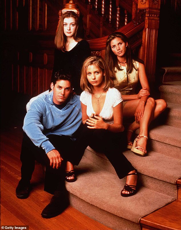 The 48-year-old actress and director Chloe Zhao felt 'blindsided' by the Disney-owned streamer's decision to shelve the new series titled Buffy the Vampire Slayer: New Sunnydale (pictured is Gellar with original series cast members (L to R) Alyson Hannigan, Charisma Carpenter and Nicholas Brendon