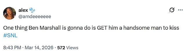 Viewers at home were delighted with the viral moment, racing to X, formerly Twitter, with reactions like: 'Y'ALL. IM SCREAMING,' and a crying emoji