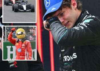 Kimi Antonelli breaks down in tears after maiden Grand Prix win as Lewis Hamilton gets FIRST podium for Ferrari