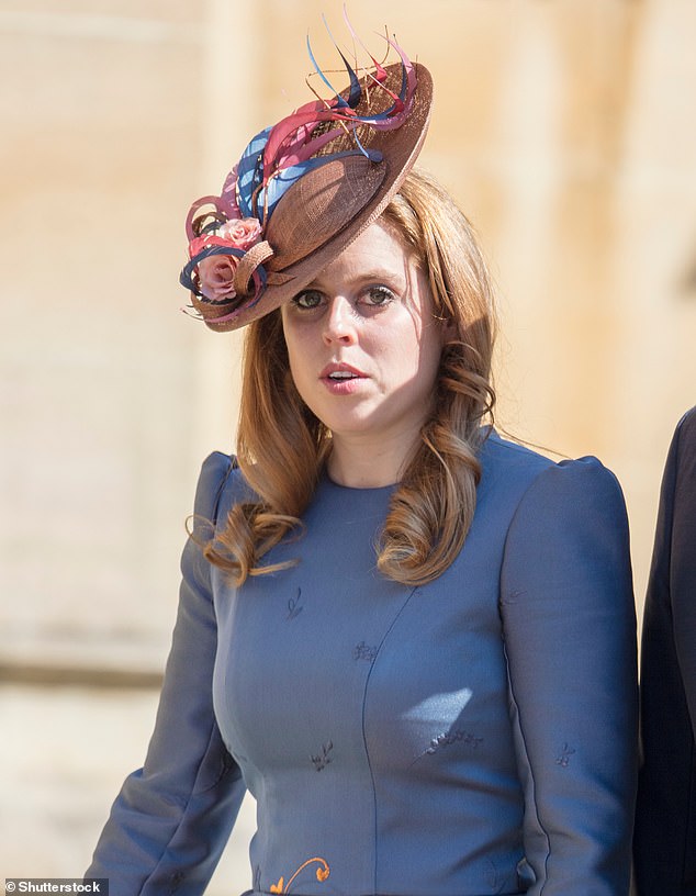 Ms James told the Daily Mail: 'Beatrice clearly shuns the act of respectfully greeting the other royal women so studiously and emphatically and stands upright and stares as her grandmother passes and walks into the church'