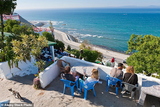 The storied Café Hafa, a must-visit hangout since 1921 for bohemians from Paul Bowles to Mick Jagger