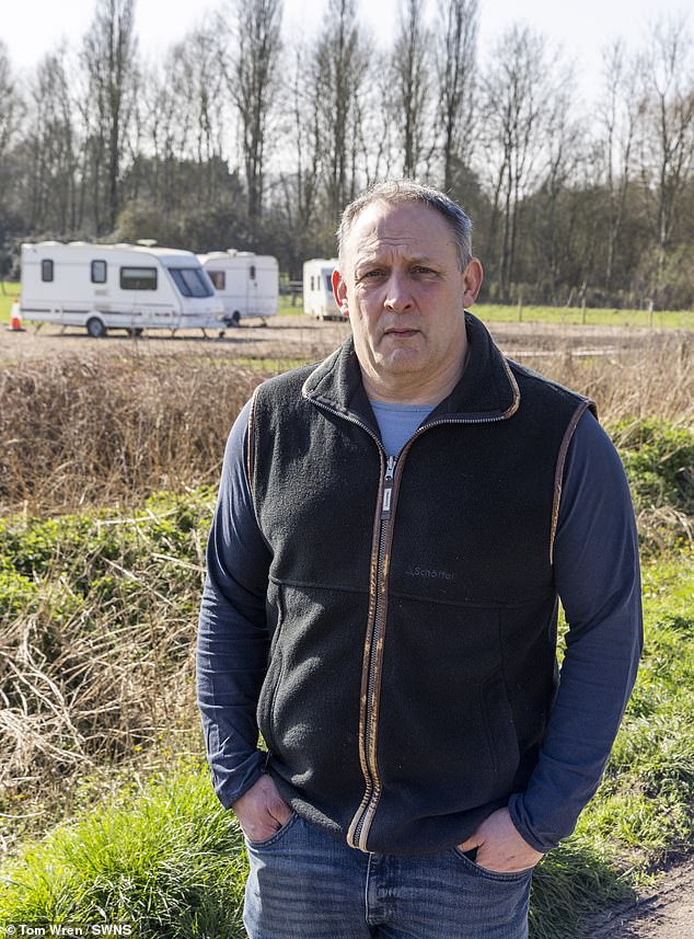 The former landowner Michael Cook (pictured at the site) said: 'This is an emergency for people in the village'