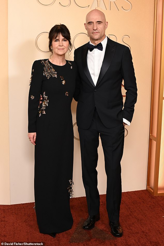 Mark Strong was accompanied by his wife, producer Liza Marshall as some of the first stars to arrive for the awards