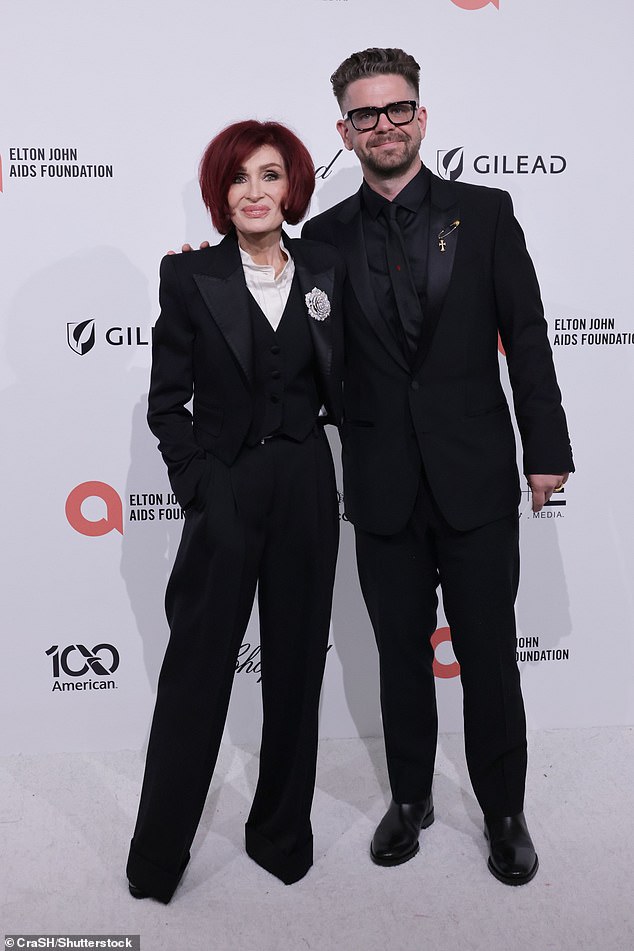 Sharon Osbourne was joined by her son Jack who made his first public appearance after welcoming a daughter earlier this month