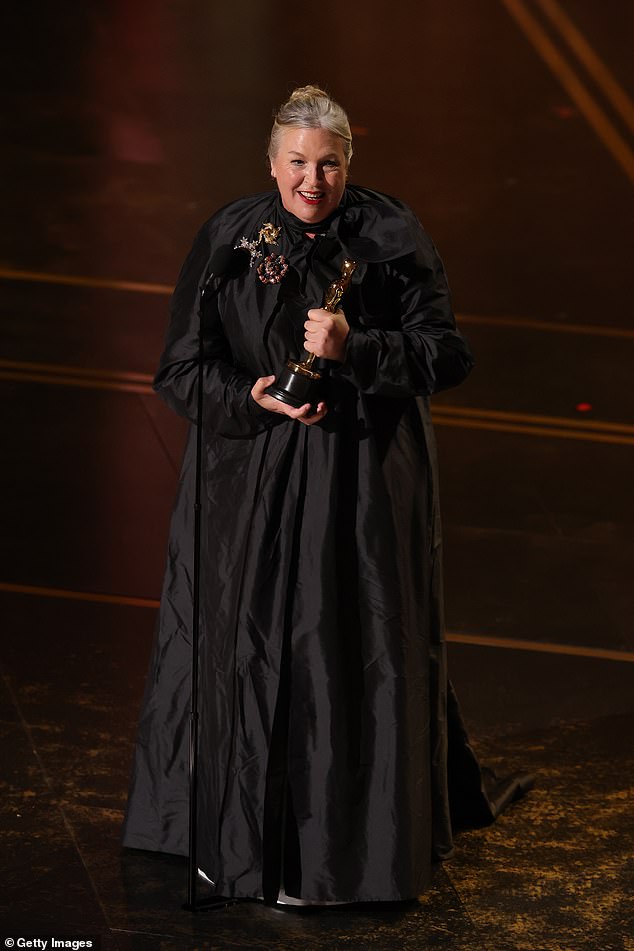 Gullermo del Toro's Frankenstein was also a big winner as the Netflix film earned two including Best Costume Design and Best Makeup and Hairstyling (pictured: Kate Hawley)