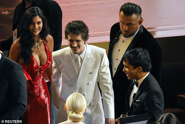 Chalamet attended the ceremony with girlfriend Kylie Jenner