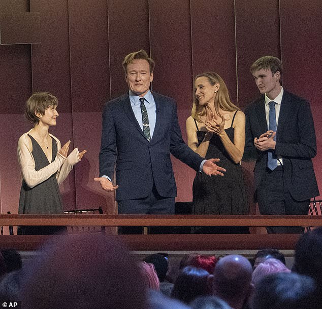 O'Brien was joined by his proud family at the 25th Annual Mark Twain Prize for American Humor in 2025