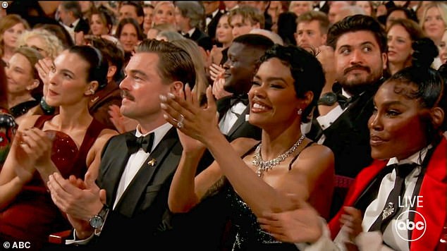 Taylor was seen clapping enthusiastically as her fellow nominees for Best Supporting Actress were announced