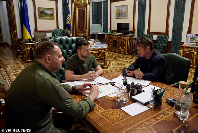 Penn reportedly skipped the Oscars to travel to Ukraine, a country he has visited multiple times, including in 2022, above